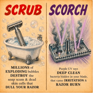 Razor Bath - Anti Rust & Dull Ultra Sonic Cleaner - WRAYDOM